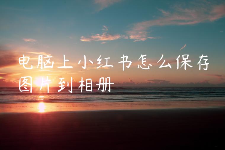 电脑上小红书怎么保存图片到相册 电脑上小红书怎么保存图片到相册
