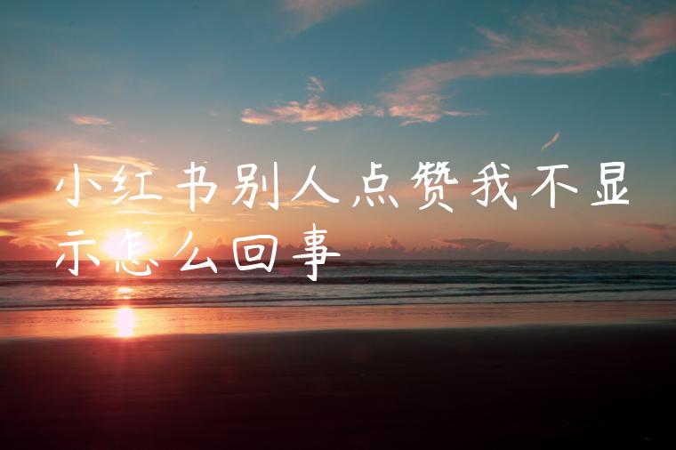 小红书别人点赞我不显示怎么回事