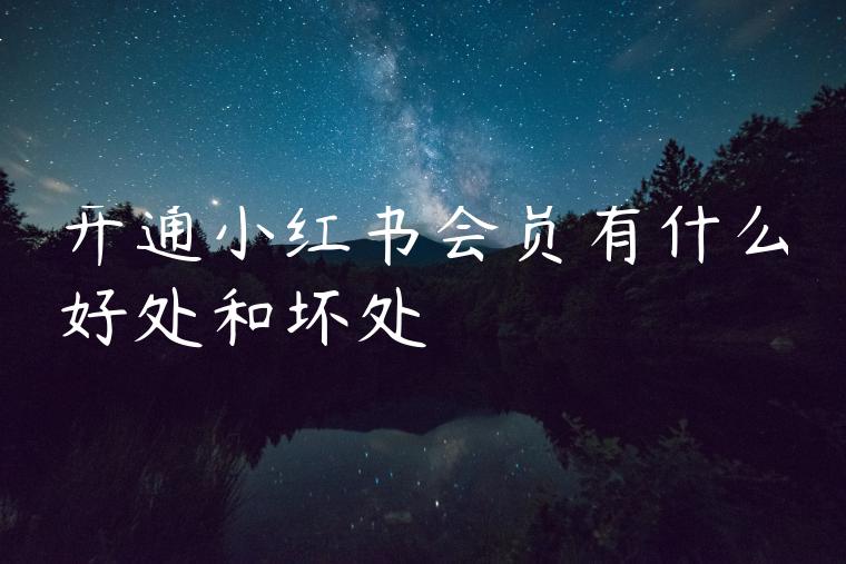 开通小红书会员有什么好处和坏处 开通小红书会员有什么好处和坏处