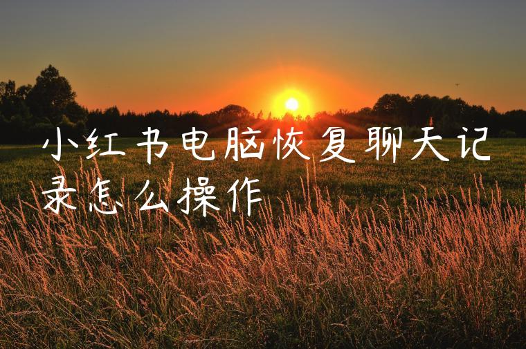 小红书电脑恢复聊天记录怎么操作