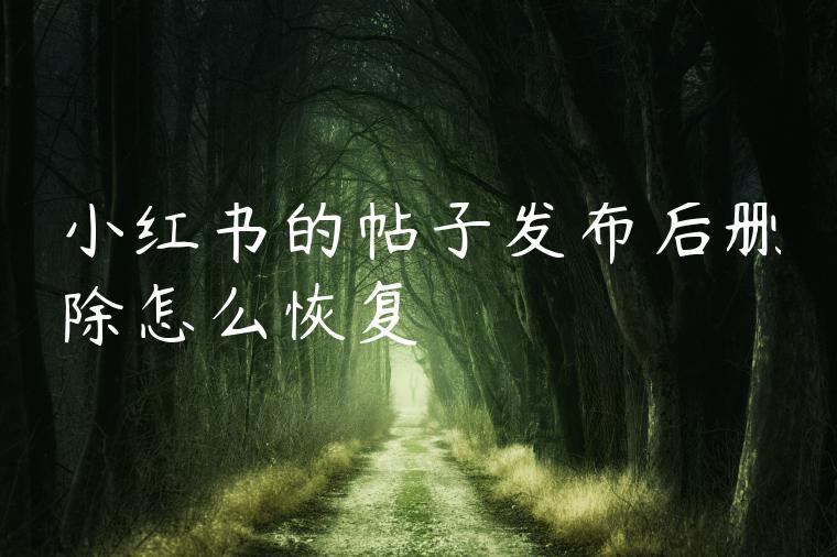 小红书的帖子发布后删除怎么恢复