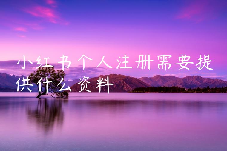 小红书个人注册需要提供什么资料