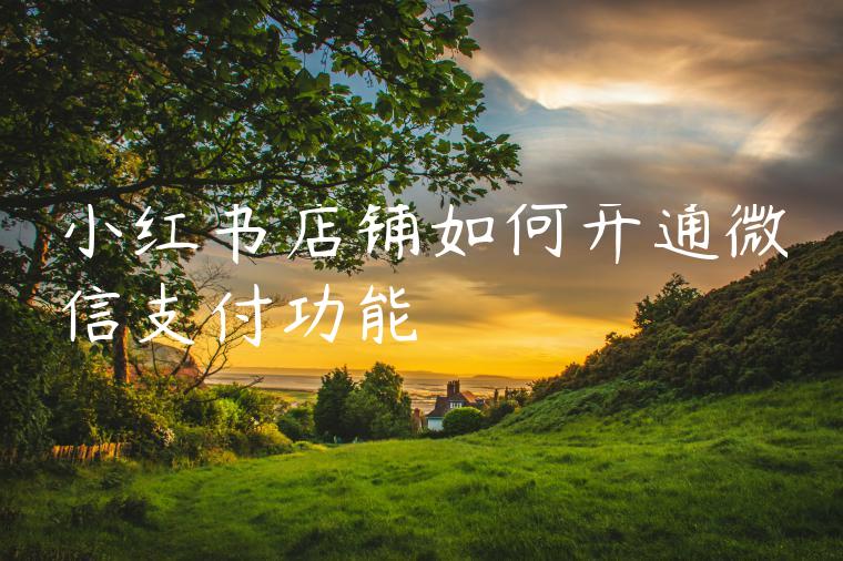 小红书店铺如何开通微信支付功能