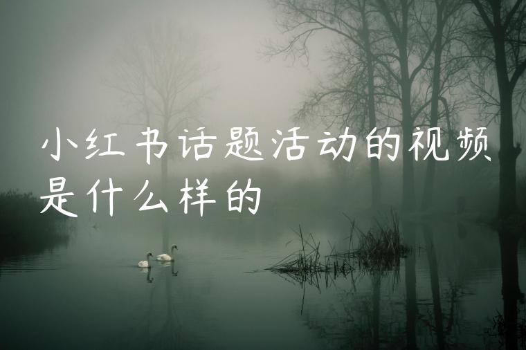 小红书话题活动的视频是什么样的 小红书话题活动的视频是什么样的