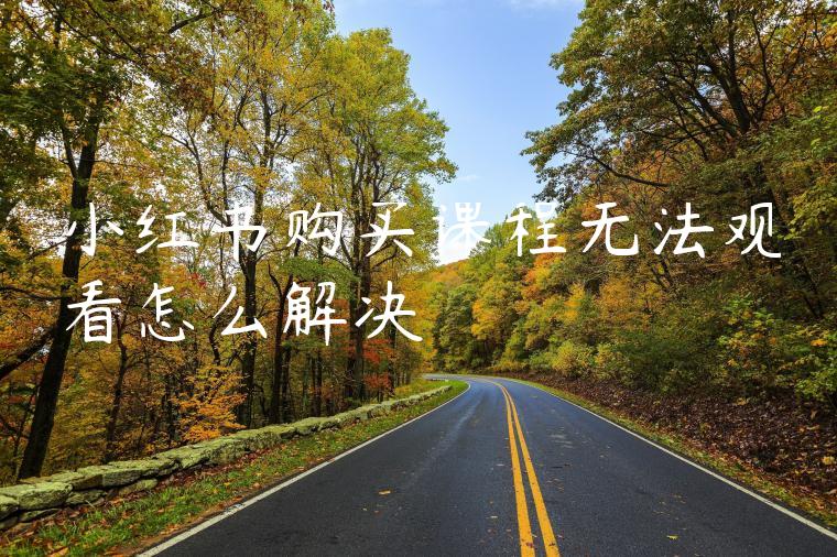 小红书购买课程无法观看怎么解决