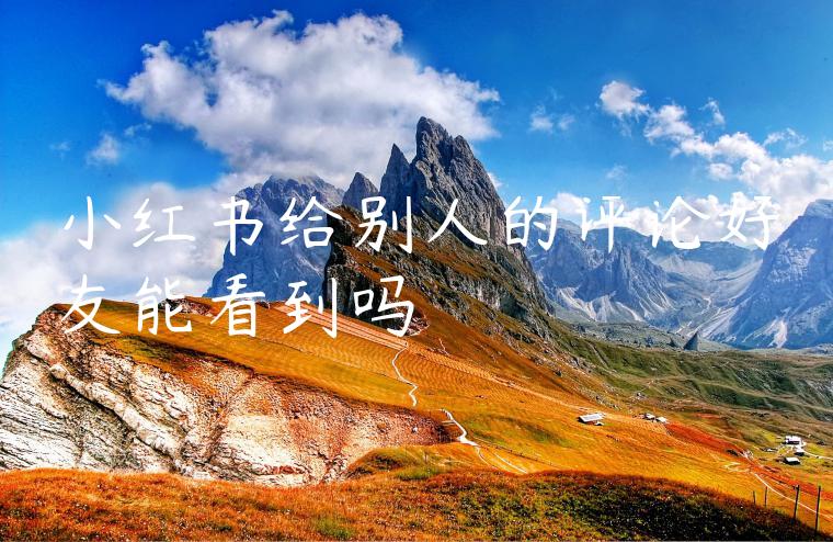 小红书给别人的评论好友能看到吗 小红书给别人的评论好友能看到吗