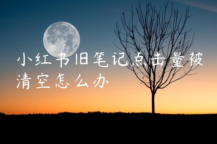 小红书旧笔记点击量被清空怎么办 小红书旧笔记点击量被清空怎么办