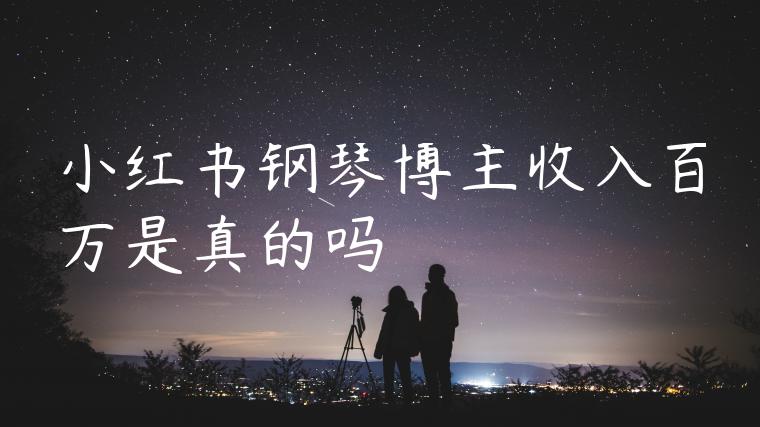 小红书钢琴博主收入百万是真的吗