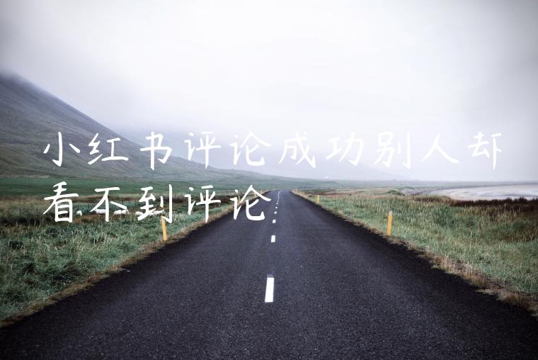 小红书评论成功别人却看不到评论 小红书评论成功别人却看不到评论