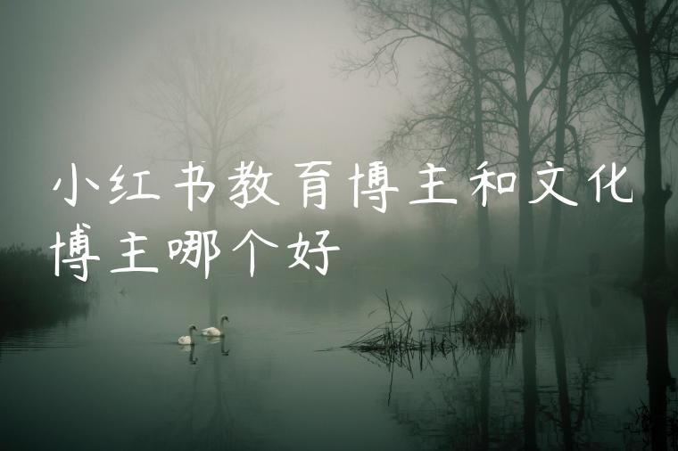 小红书教育博主和文化博主哪个好