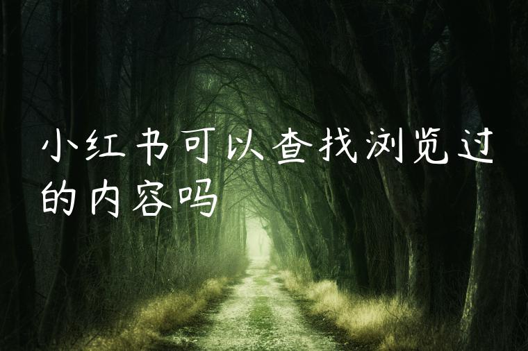 小红书可以查找浏览过的内容吗 小红书可以查找浏览过的内容吗