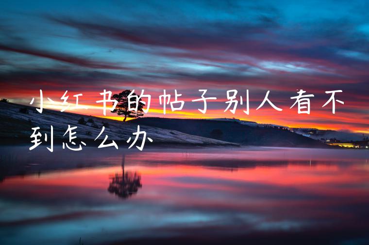 小红书的帖子别人看不到怎么办 小红书的帖子别人看不到怎么办