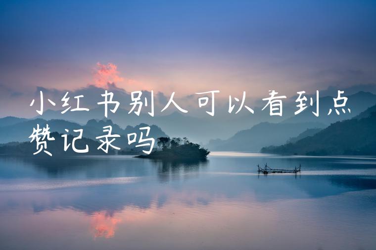 小红书别人可以看到点赞记录吗 小红书别人可以看到点赞记录吗