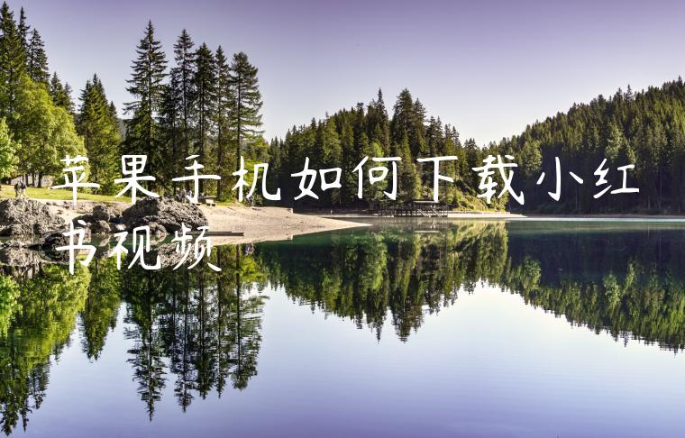 苹果手机如何下载小红书视频 苹果手机如何下载小红书视频