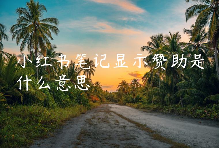 小红书笔记显示赞助是什么意思