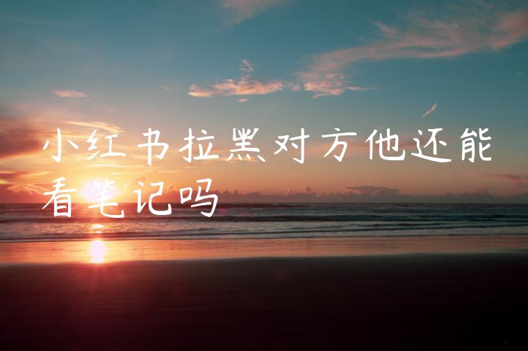 小红书拉黑对方他还能看笔记吗 小红书拉黑对方他还能看笔记吗