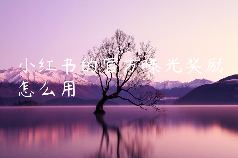 小红书的官方曝光奖励怎么用