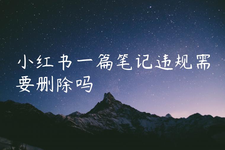 小红书一篇笔记违规需要删除吗 小红书一篇笔记违规需要删除吗
