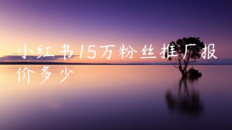 小红书15万粉丝推广报价多少