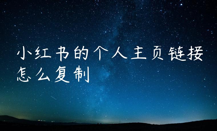 小红书的个人主页链接怎么复制