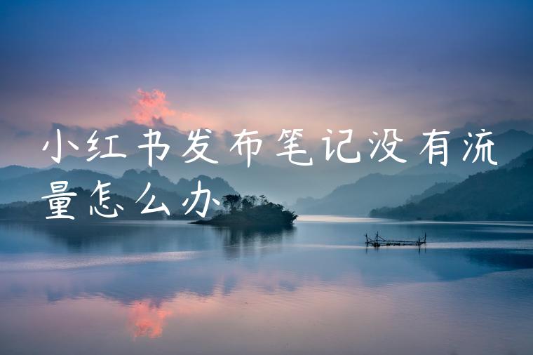 小红书发布笔记没有流量怎么办 小红书发布笔记没有流量怎么办