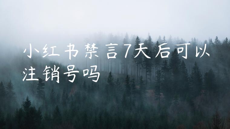 小红书禁言7天后可以注销号吗