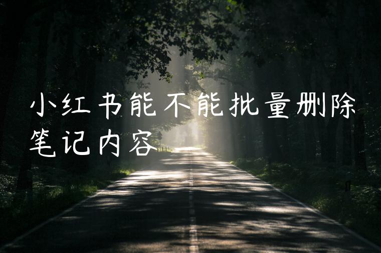 小红书能不能批量删除笔记内容 小红书能不能批量删除笔记内容