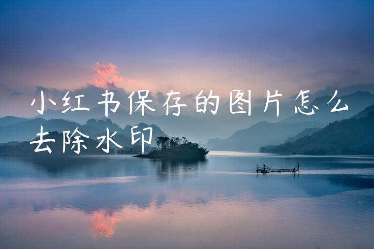 小红书保存的图片怎么去除水印