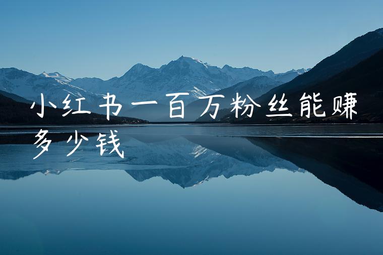 小红书一百万粉丝能赚多少钱 小红书一百万粉丝能赚多少钱