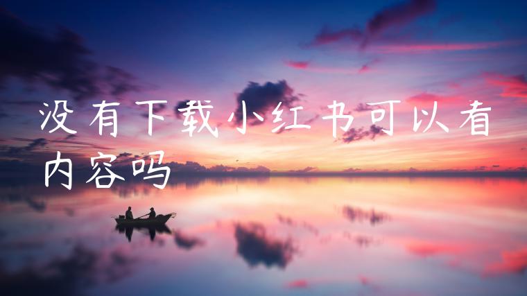 没有下载小红书可以看内容吗