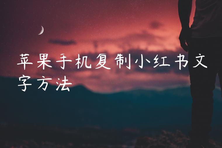 苹果手机复制小红书文字方法