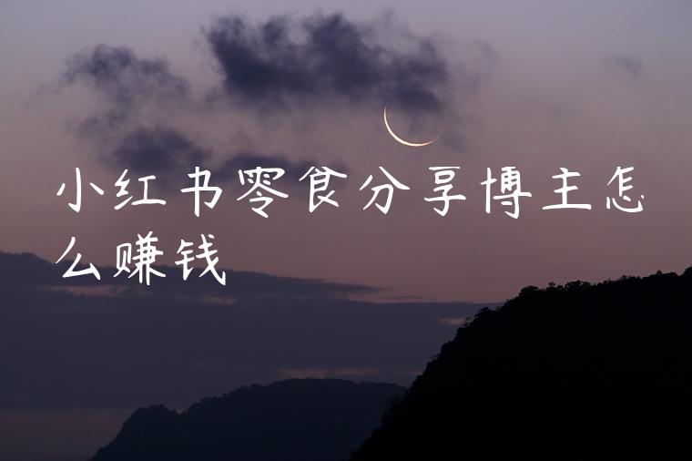 小红书零食分享博主怎么赚钱