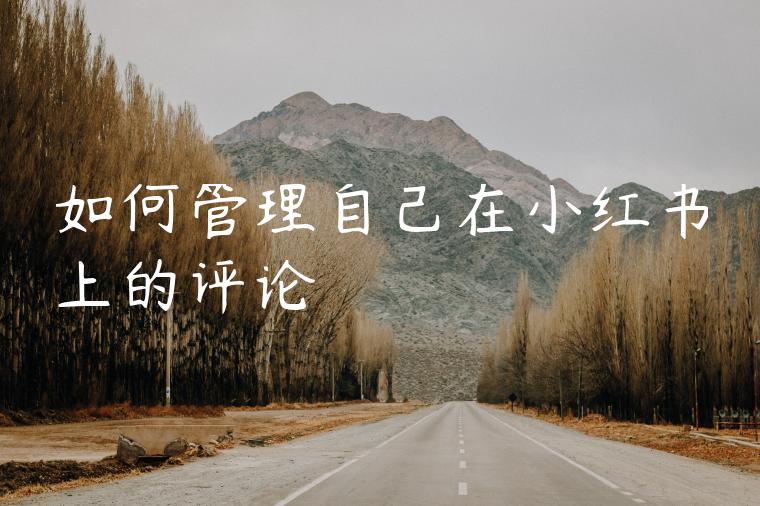如何管理自己在小红书上的评论 如何管理自己在小红书上的评论