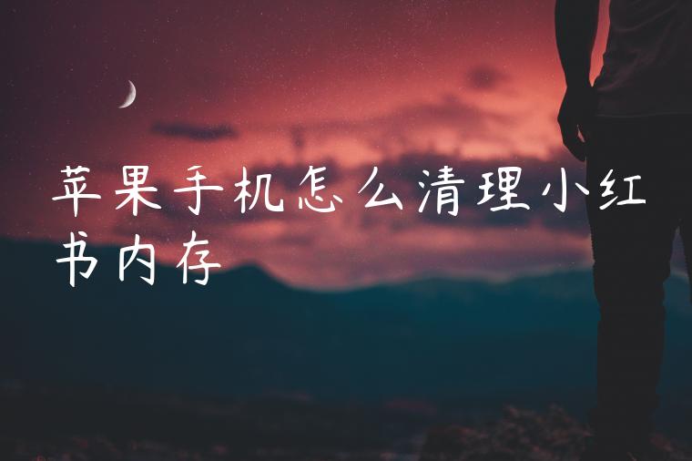 苹果手机怎么清理小红书内存 苹果手机怎么清理小红书内存