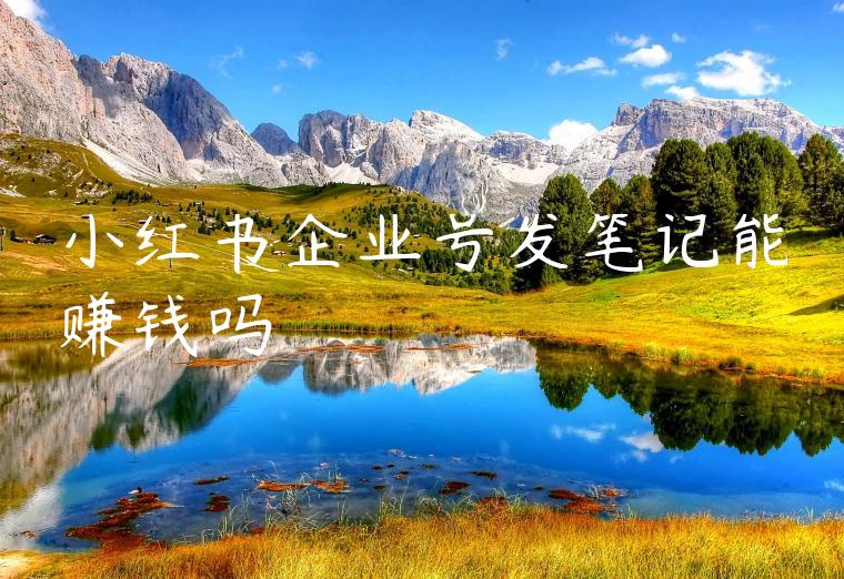 小红书企业号发笔记能赚钱吗