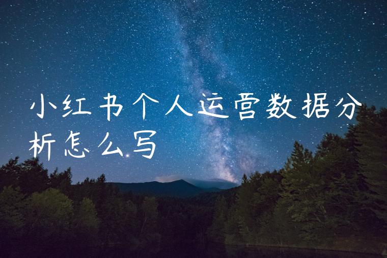 小红书个人运营数据分析怎么写