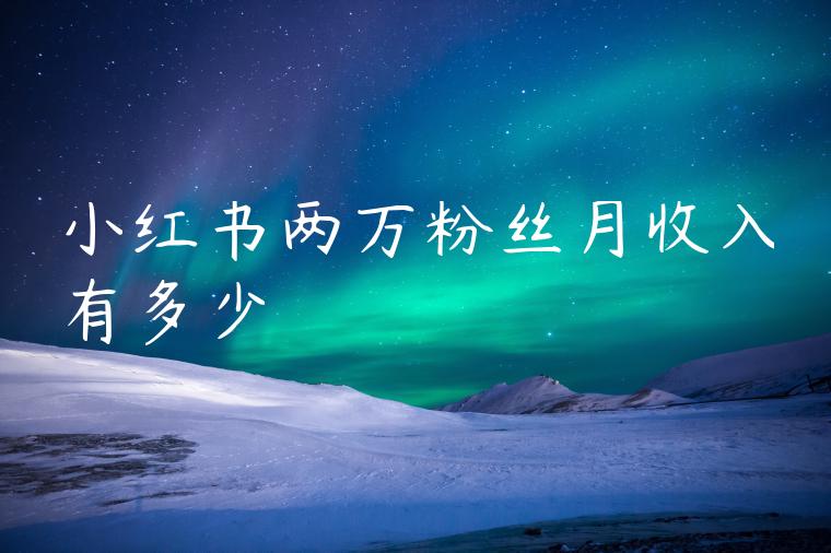 小红书两万粉丝月收入有多少 小红书两万粉丝月收入有多少
