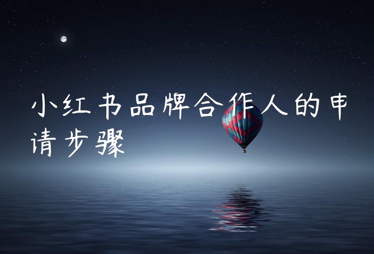 小红书品牌合作人的申请步骤 小红书品牌合作人的申请步骤