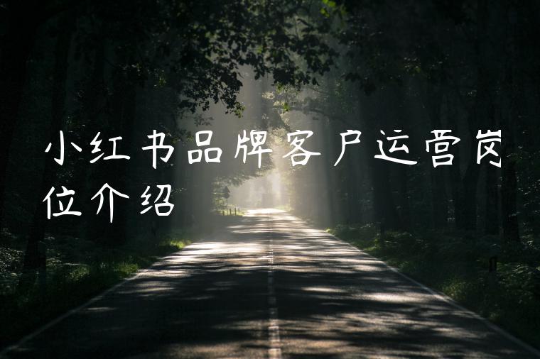 小红书品牌客户运营岗位介绍