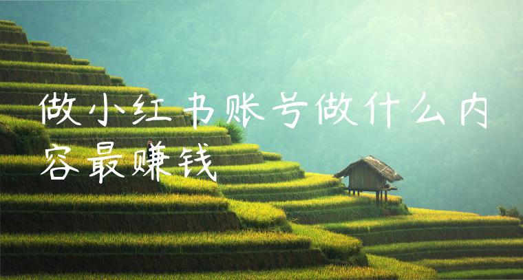 做小红书账号做什么内容最赚钱 做小红书账号做什么内容最赚钱