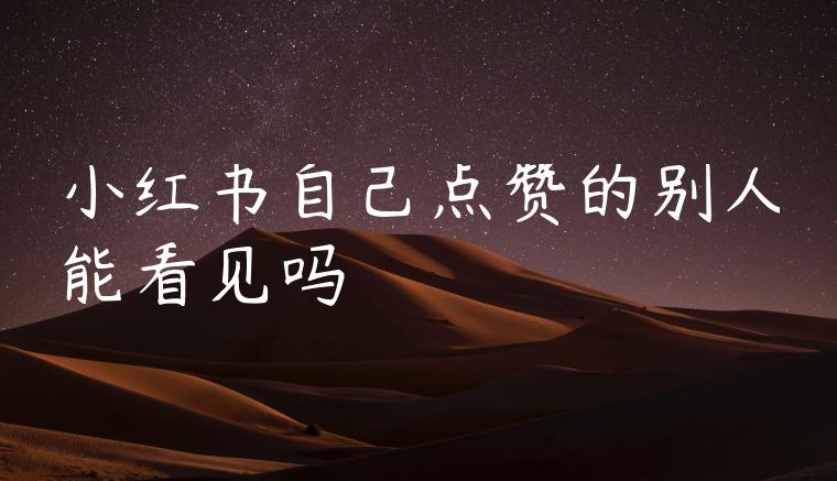 小红书自己点赞的别人能看见吗 小红书自己点赞的别人能看见吗