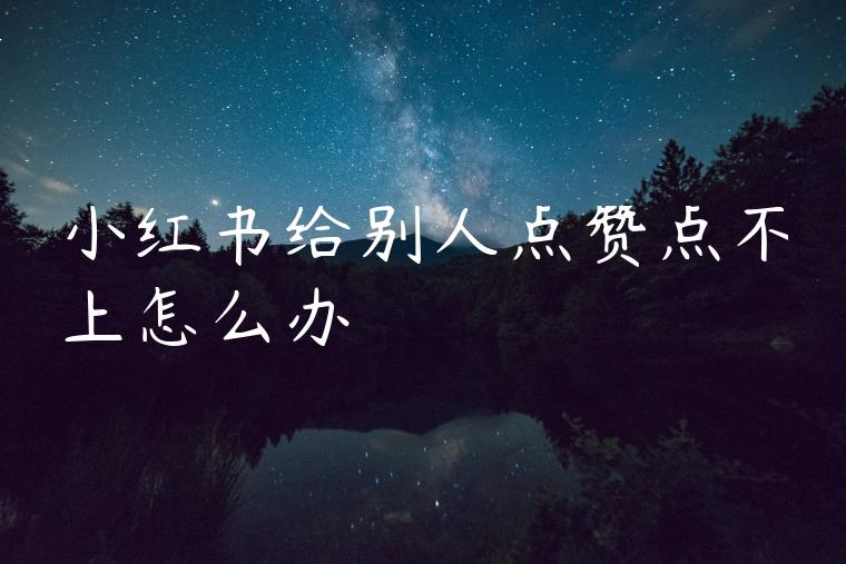 小红书给别人点赞点不上怎么办