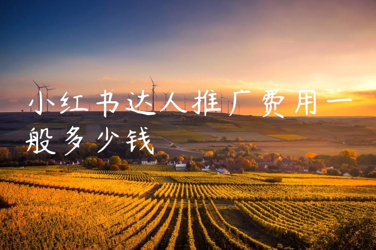 小红书达人推广费用一般多少钱