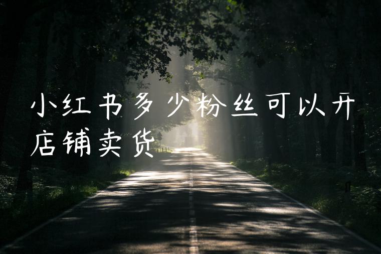 小红书多少粉丝可以开店铺卖货