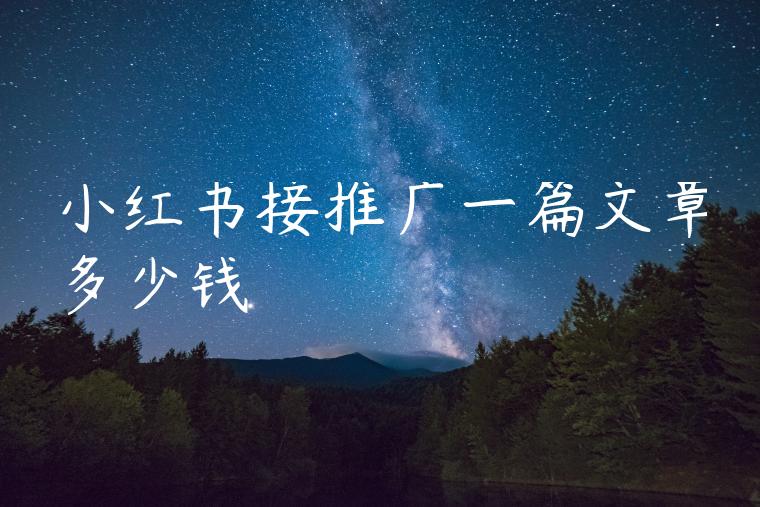 小红书接推广一篇文章多少钱