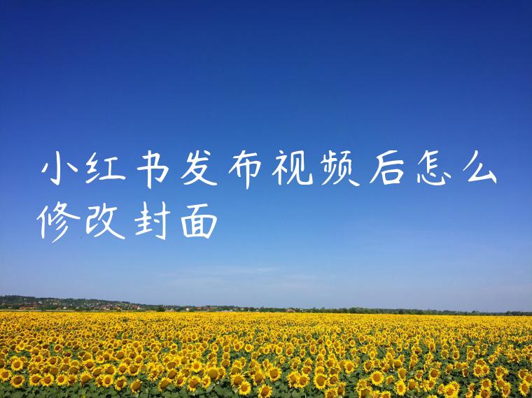 小红书发布视频后怎么修改封面 小红书发布视频后怎么修改封面