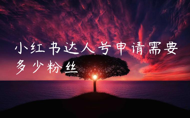 小红书达人号申请需要多少粉丝