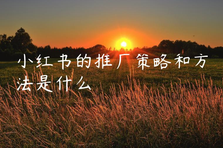 小红书的推广策略和方法是什么 小红书的推广策略和方法是什么