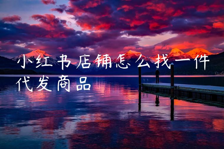 小红书店铺怎么找一件代发商品