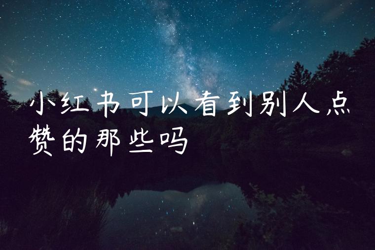 小红书可以看到别人点赞的那些吗